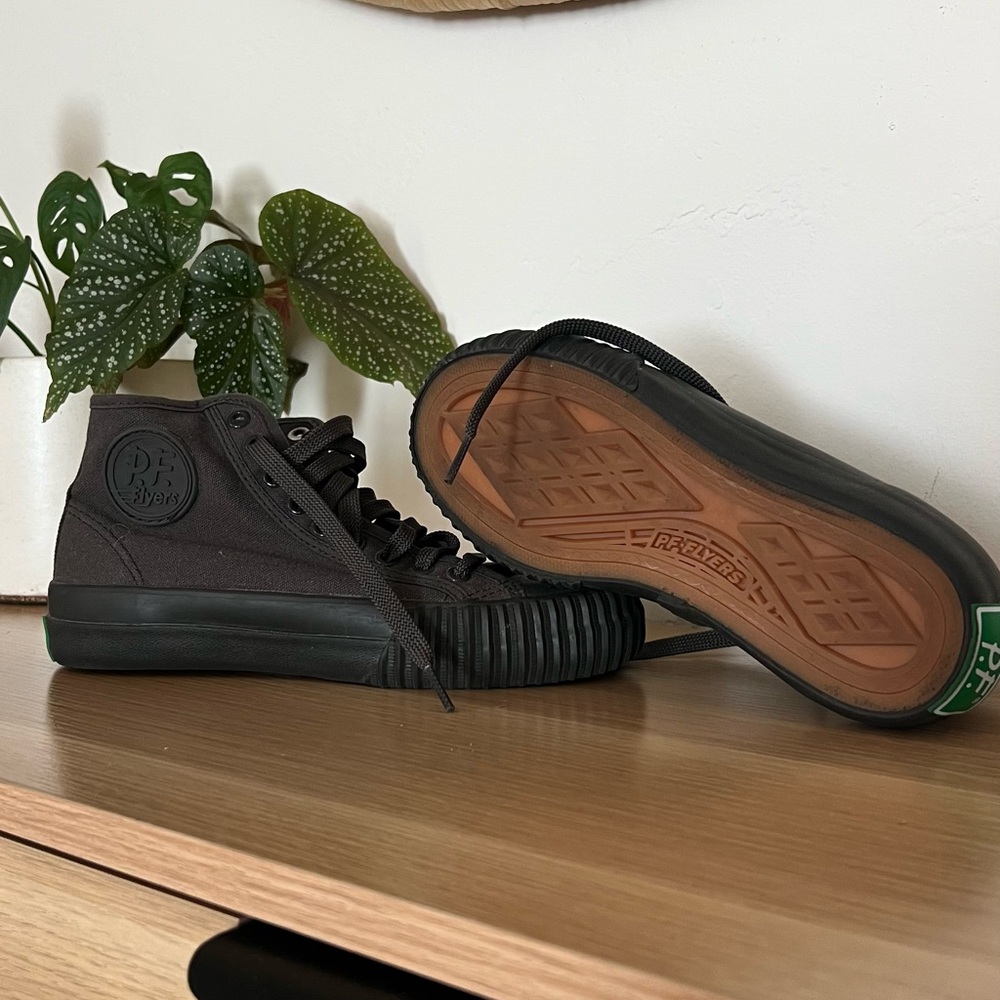 P.F. Flyers Black High-Top Sneakers with Canvas Upper